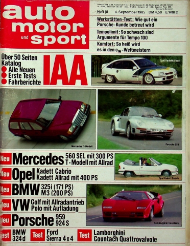 Deckblatt Auto Motor und Sport (18/1985)